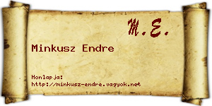Minkusz Endre névjegykártya